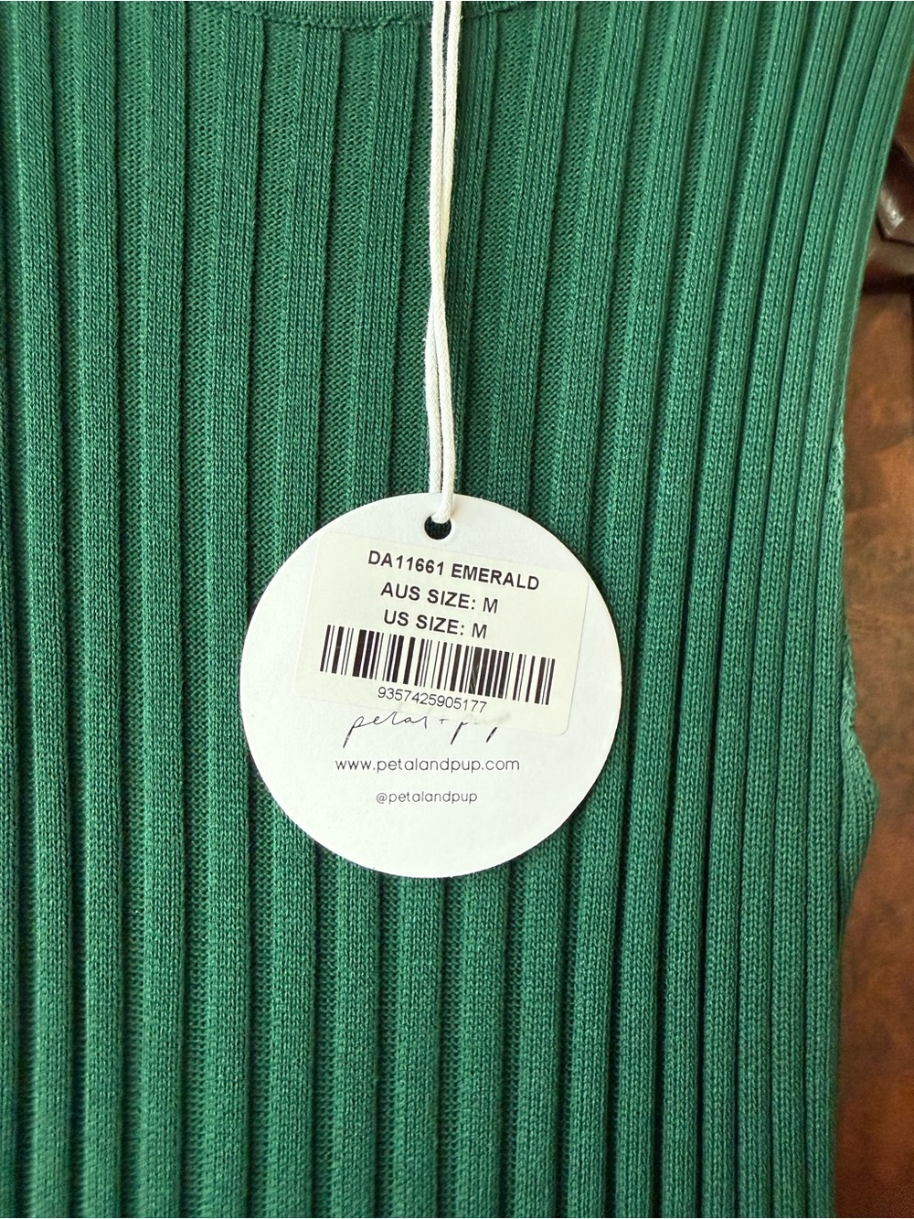 NWT Petal & Pup Emerald Green Ribbed Knit Maxi Dress - Picture 3 of 6